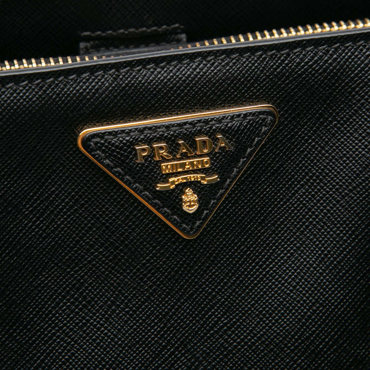 Medium Saffiano Lux Galleria Satchel Black - Gaby Paris