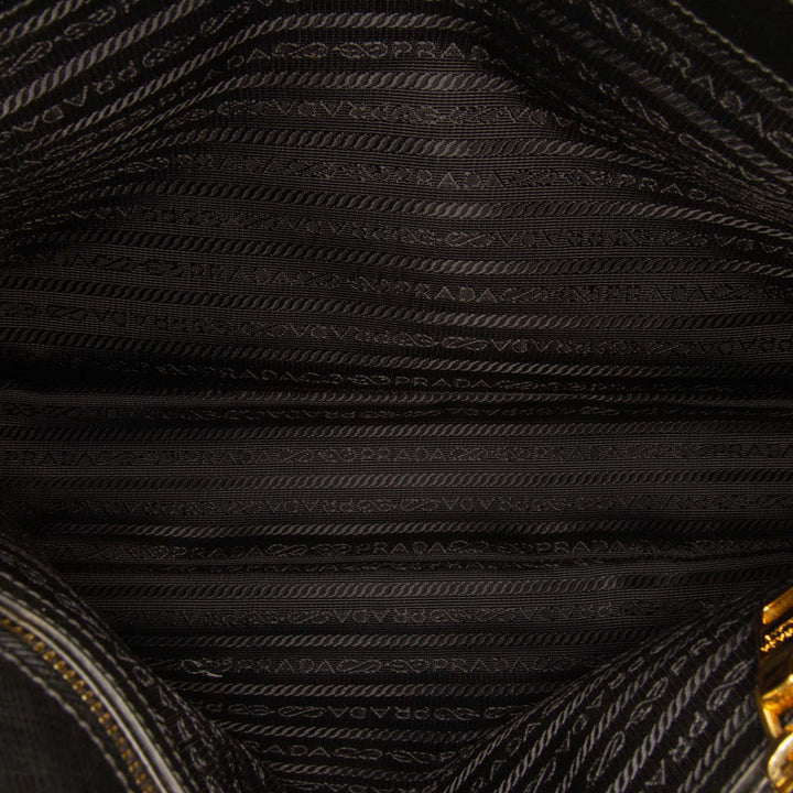 Medium Saffiano Lux Galleria Satchel Black - Gaby Paris