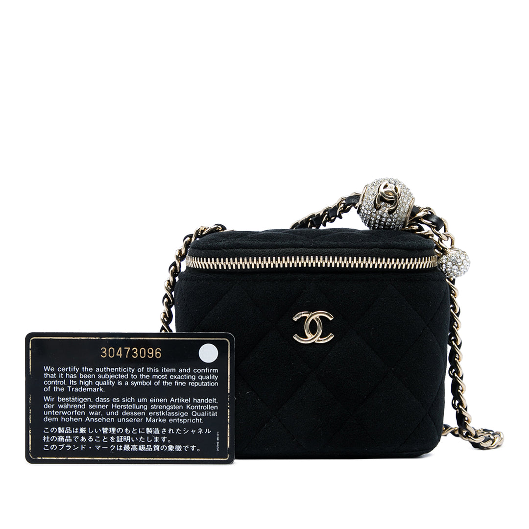 Chanel Perle Crush Vanity avec chaîne Mini Noir
