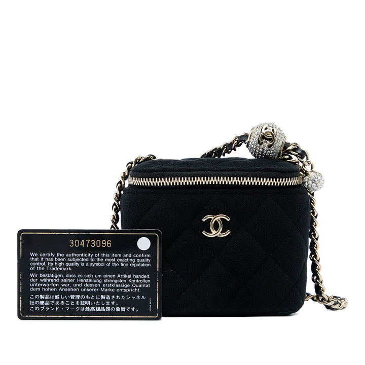 Chanel Perle Crush Vanity avec chaîne Mini Noir