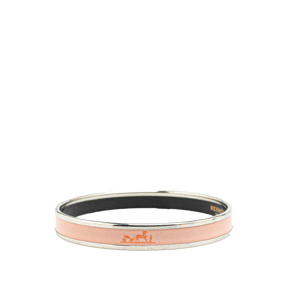 Narrow Enamel Calèche Bangle Pink - Gaby Paris