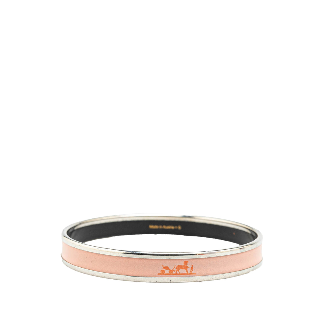 Narrow Enamel Calèche Bangle Pink - Gaby Paris