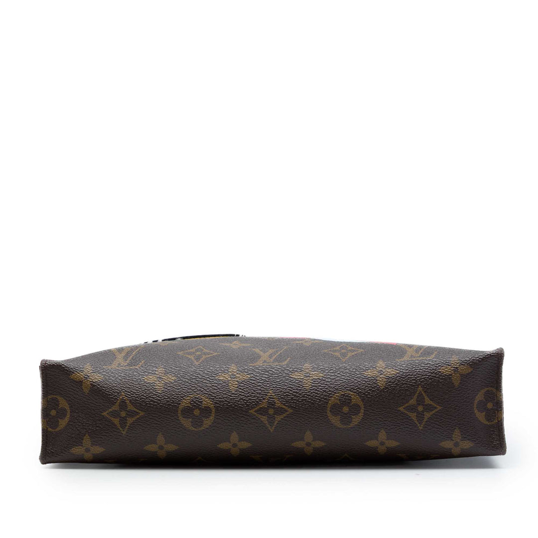Louis Vuitton Pochette Édition limitée Patches et Travel Stickers Toiletry 26 Monogram Marron – vue 3 – GABY PARIS