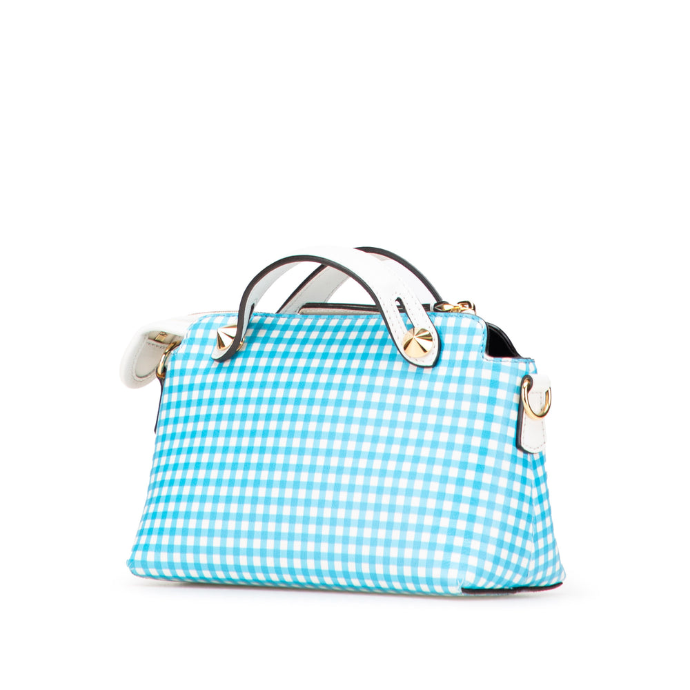 Mini Printed Leather Gingham By The Way Satchel White - Gaby Paris
