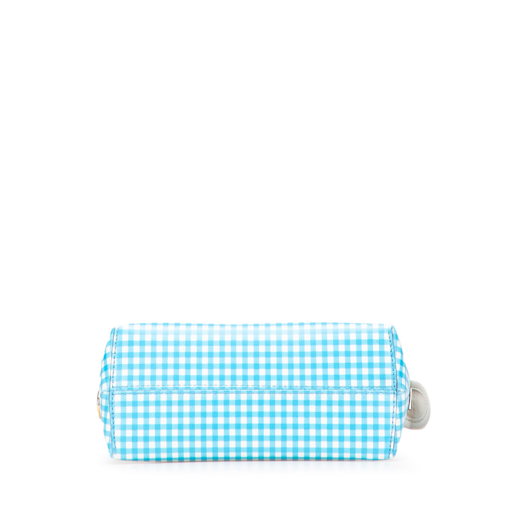 Mini Printed Leather Gingham By The Way Satchel White - Gaby Paris