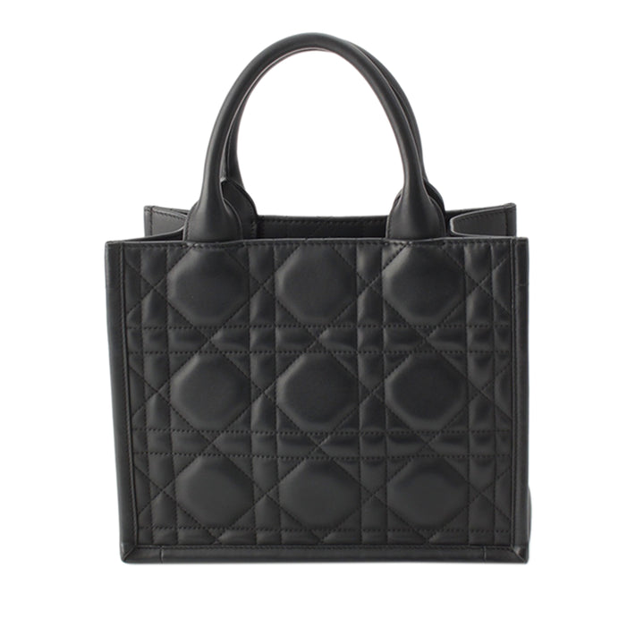 Book Tote Macrocannage Ultra Matte Petit Cuir de veau Noir