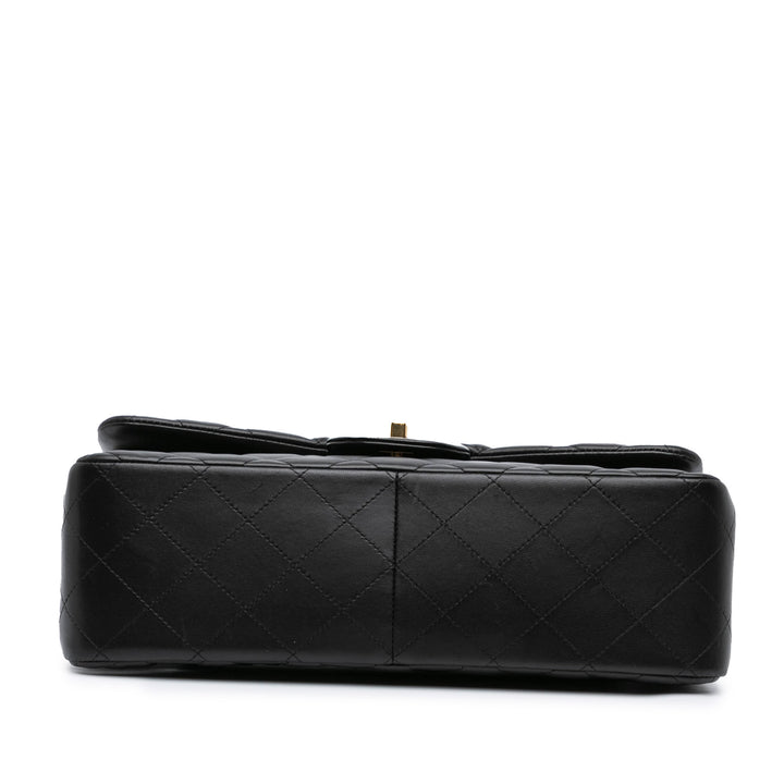 Jumbo Classic Lambskin Double Flap Black - Gaby Paris