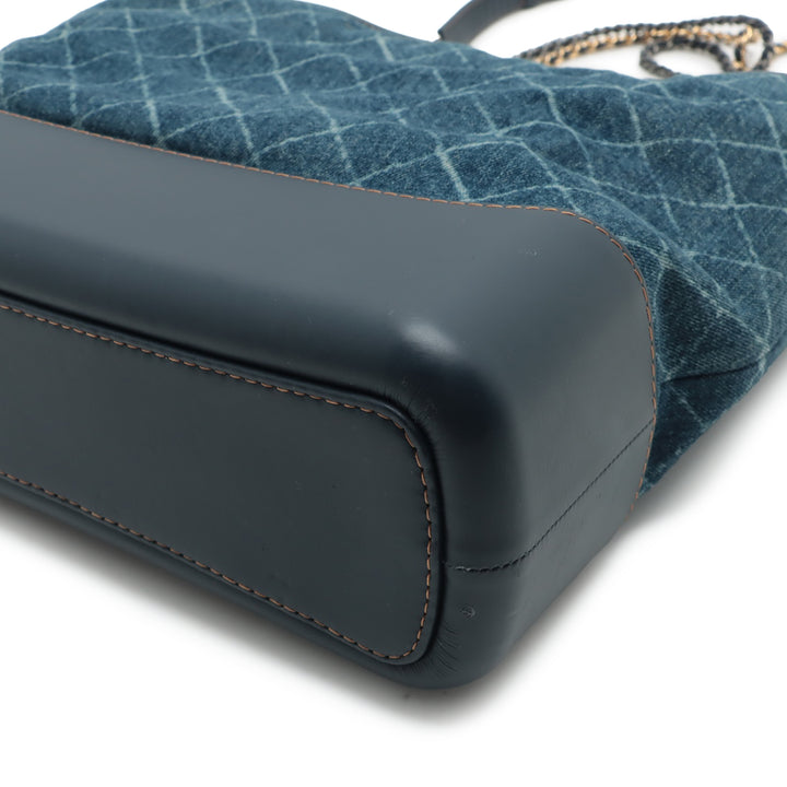 Chanel Large Printed Jean et Cuir de veau Gabrielle Hobo