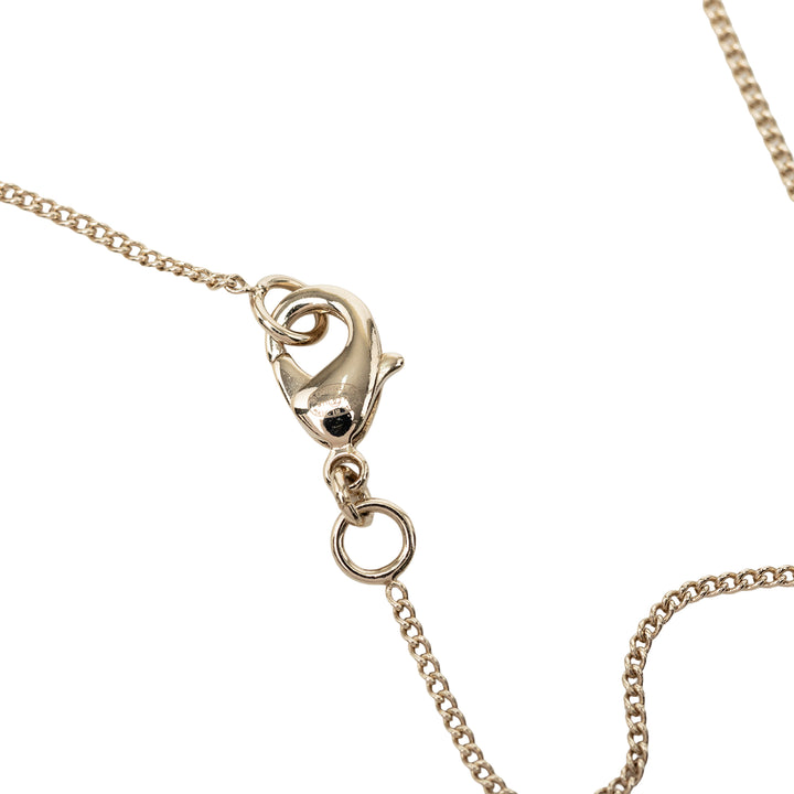 Chanel CC plaqué et Resin No 5 Perfume Bottle Pendant Collier Doré
