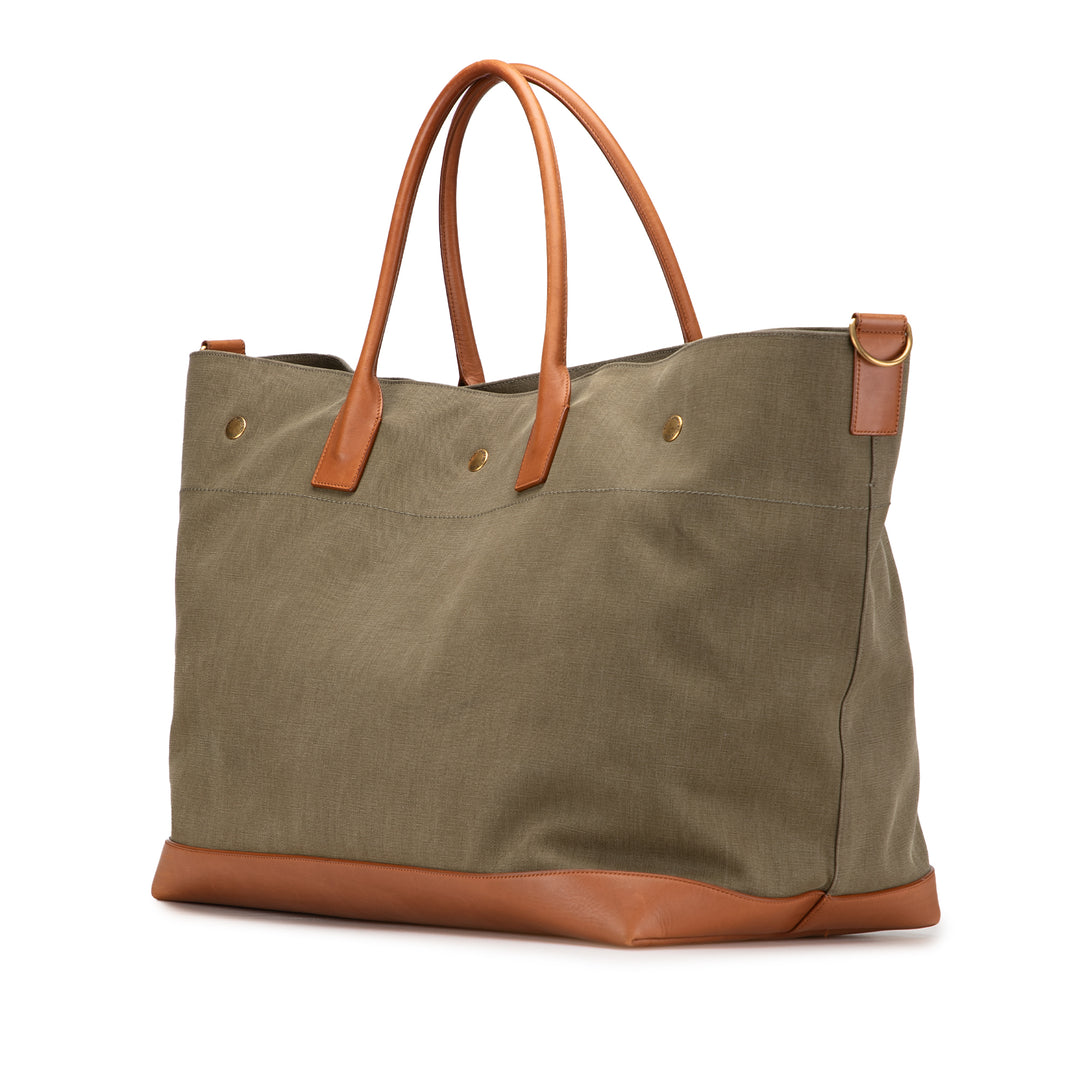 Saint Laurent Maxi Toile Rive Gauche Shopper Cabas Marron