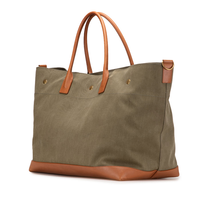 Saint Laurent Maxi Toile Rive Gauche Shopper Cabas Marron