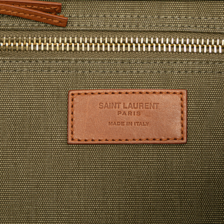 Saint Laurent Maxi Toile Rive Gauche Shopper Cabas Marron