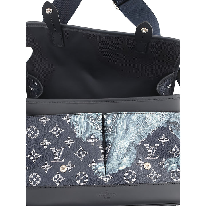 Louis Vuitton Chapman Brothers Savane Messenger PM Monogram Bleu – vue 15 – GABY PARIS