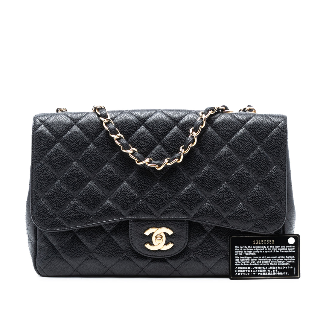 Chanel Jumbo Classic Caviar Simple rabat