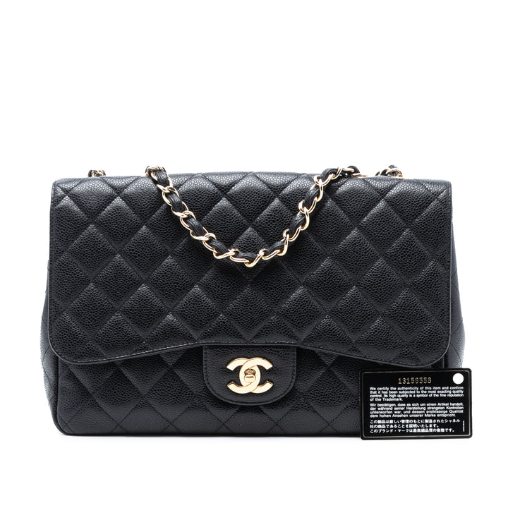 Chanel Jumbo Classic Caviar Simple rabat
