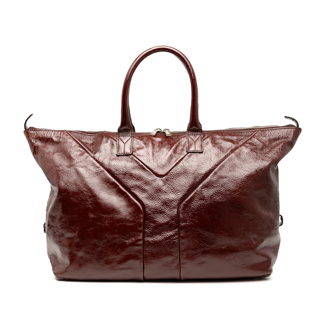 Saint Laurent Medium Textured Cuir verni Easy Y Cabas Rouge – GABY PARIS Authentique