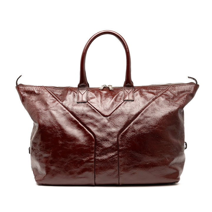 Saint Laurent Medium Textured Cuir verni Easy Y Cabas Rouge – GABY PARIS Authentique