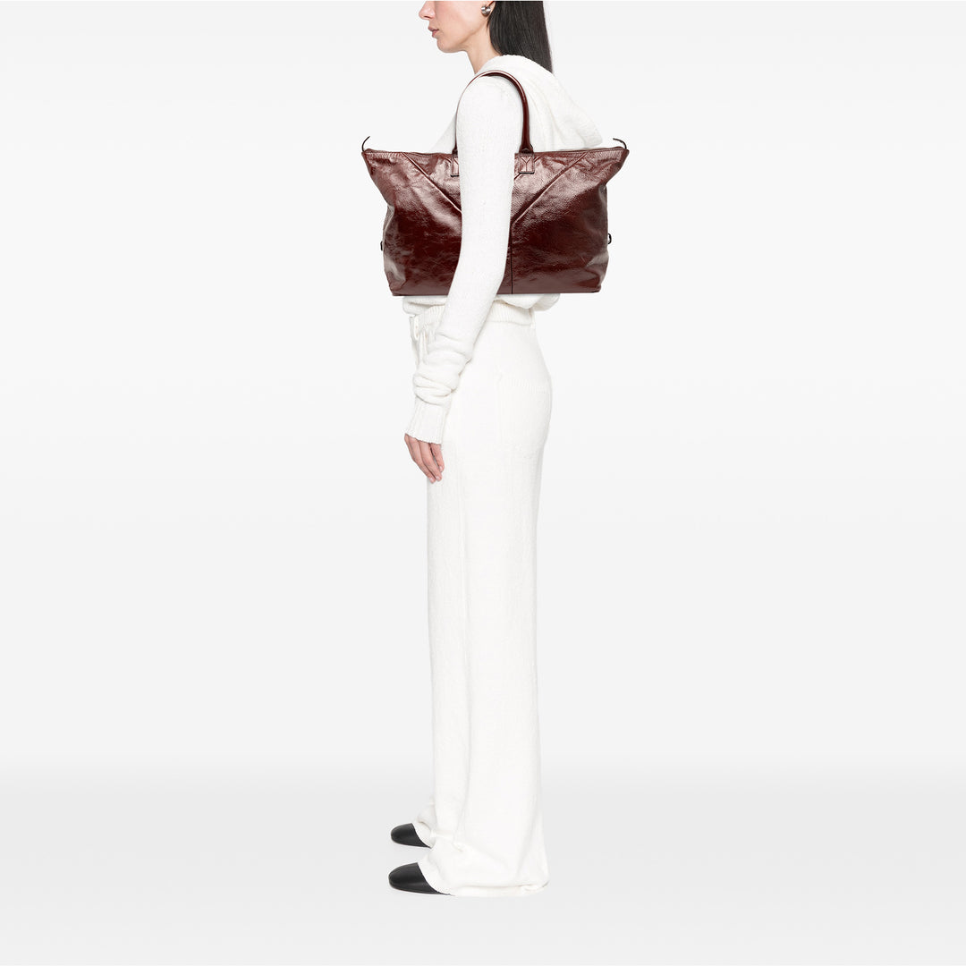 Saint Laurent Medium Textured Cuir verni Easy Y Cabas Rouge – GABY PARIS Authentique