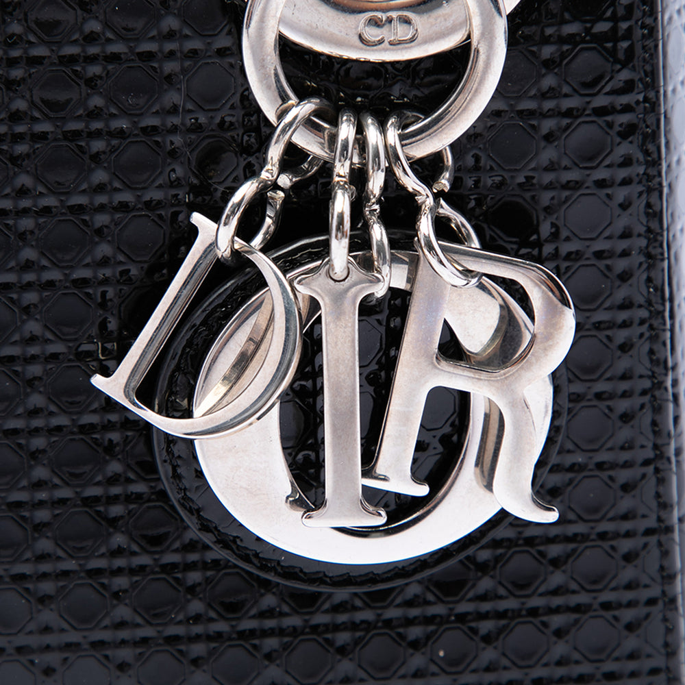 Dior Métallisé Microcannage Lady Dior Mini Noir – vue 2 – GABY PARIS