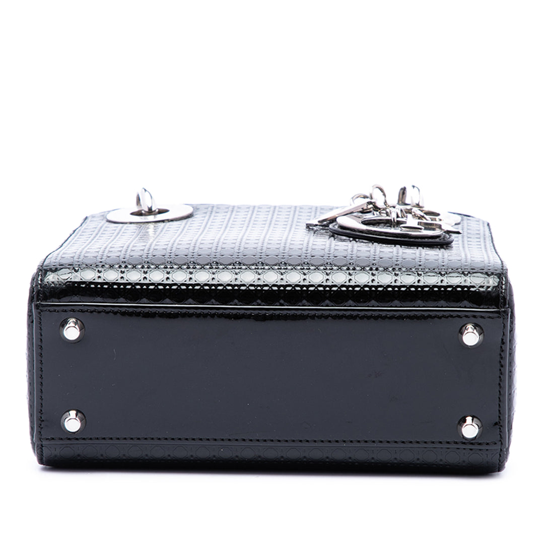 Dior Métallisé Microcannage Lady Dior Mini Noir – vue 4 – GABY PARIS