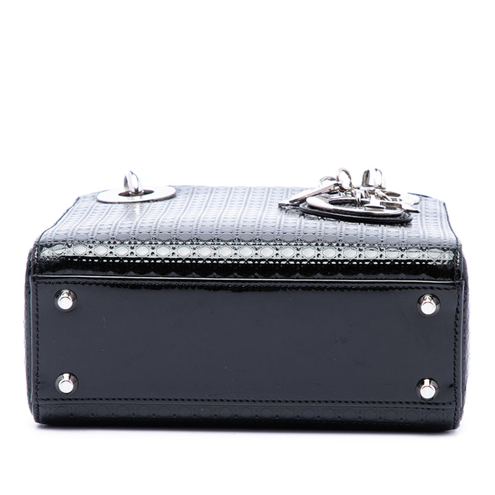 Dior Métallisé Microcannage Lady Dior Mini Noir – vue 4 – GABY PARIS