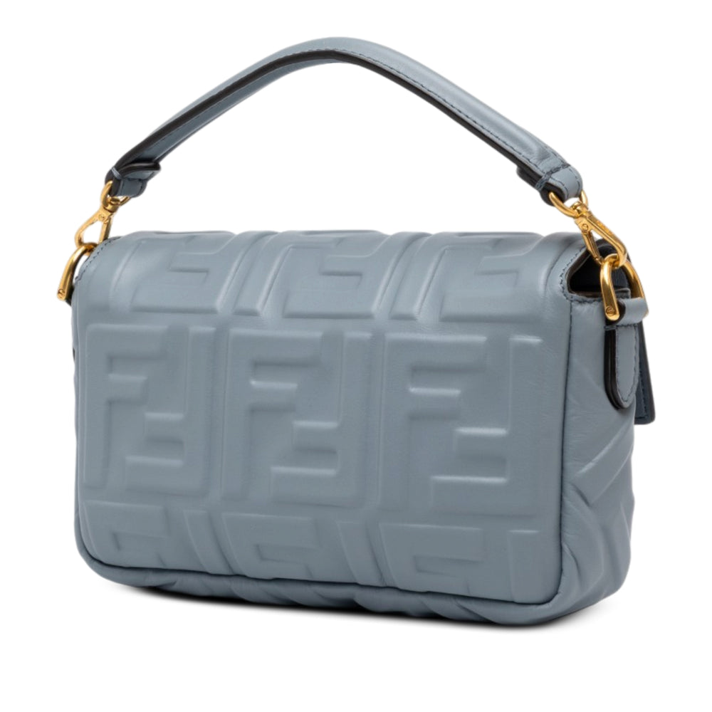 Fendi Sac à main Zucca embossé Baguette Mini Gris – vue 2 – GABY PARIS