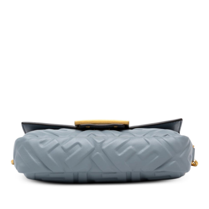 Fendi Sac à main Zucca embossé Baguette Mini Gris – vue 3 – GABY PARIS