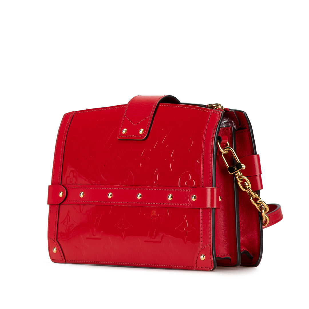 Monogram Vernis Trunk Clutch Red - Gaby Paris