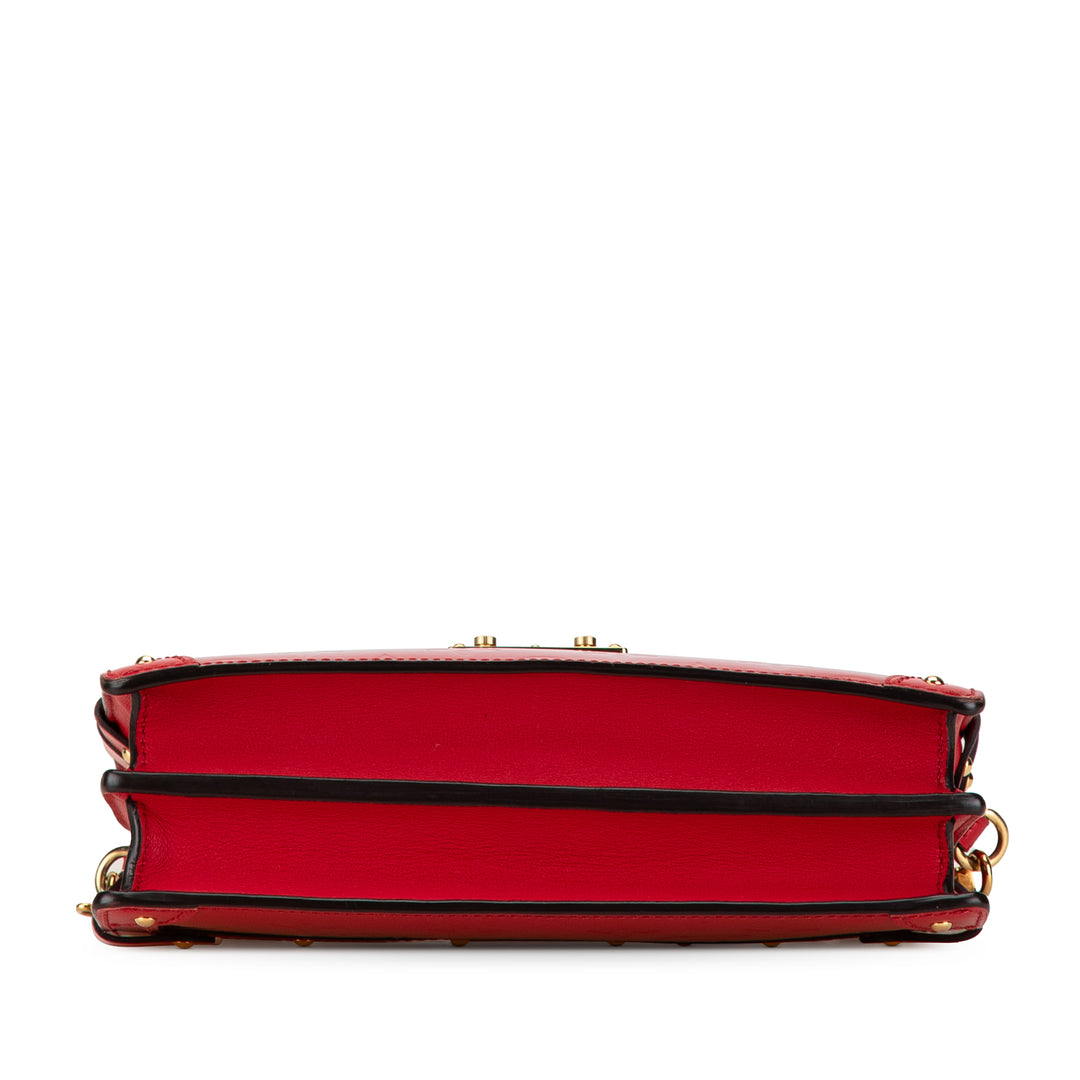 Monogram Vernis Trunk Clutch Red - Gaby Paris