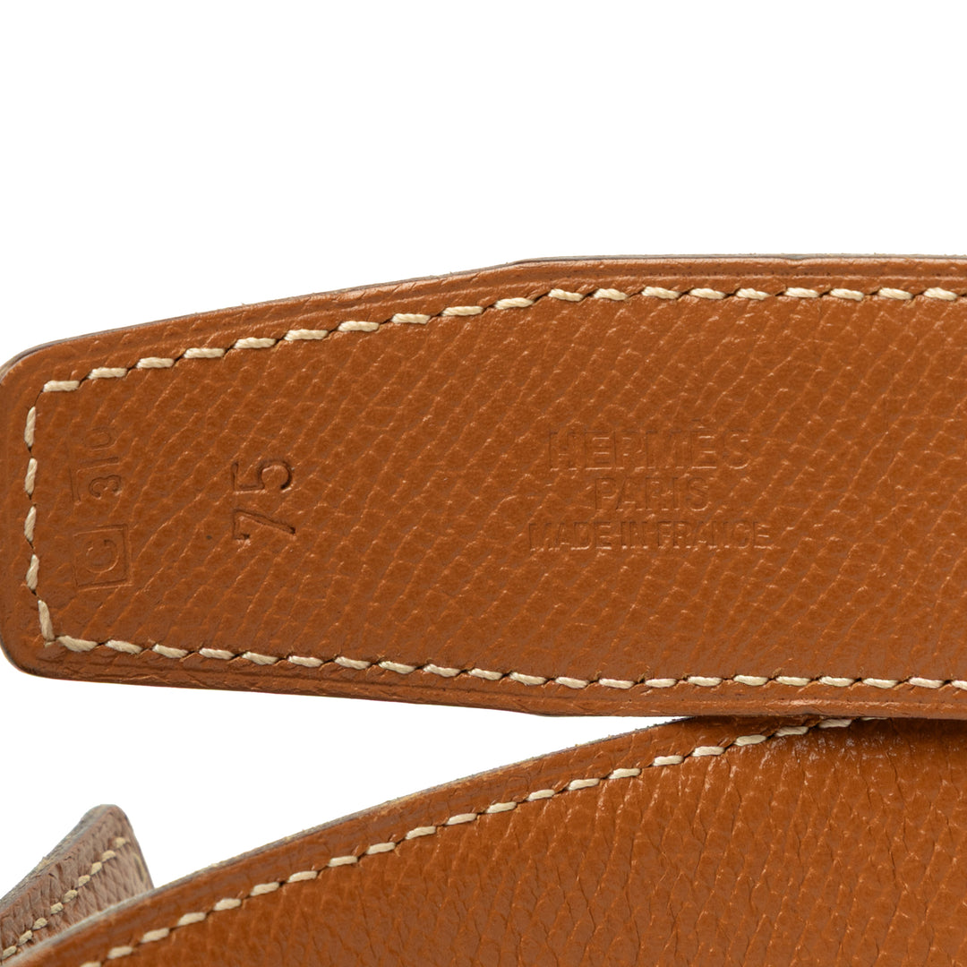 Hermès Ceinture Box Veau et Courchevel Constance H Réversible Box Noir – vue 4 – GABY PARIS