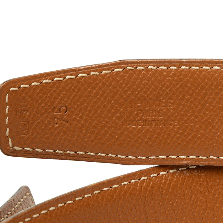 Hermès Ceinture Box Veau et Courchevel Constance H Réversible Box Noir – vue 4 – GABY PARIS