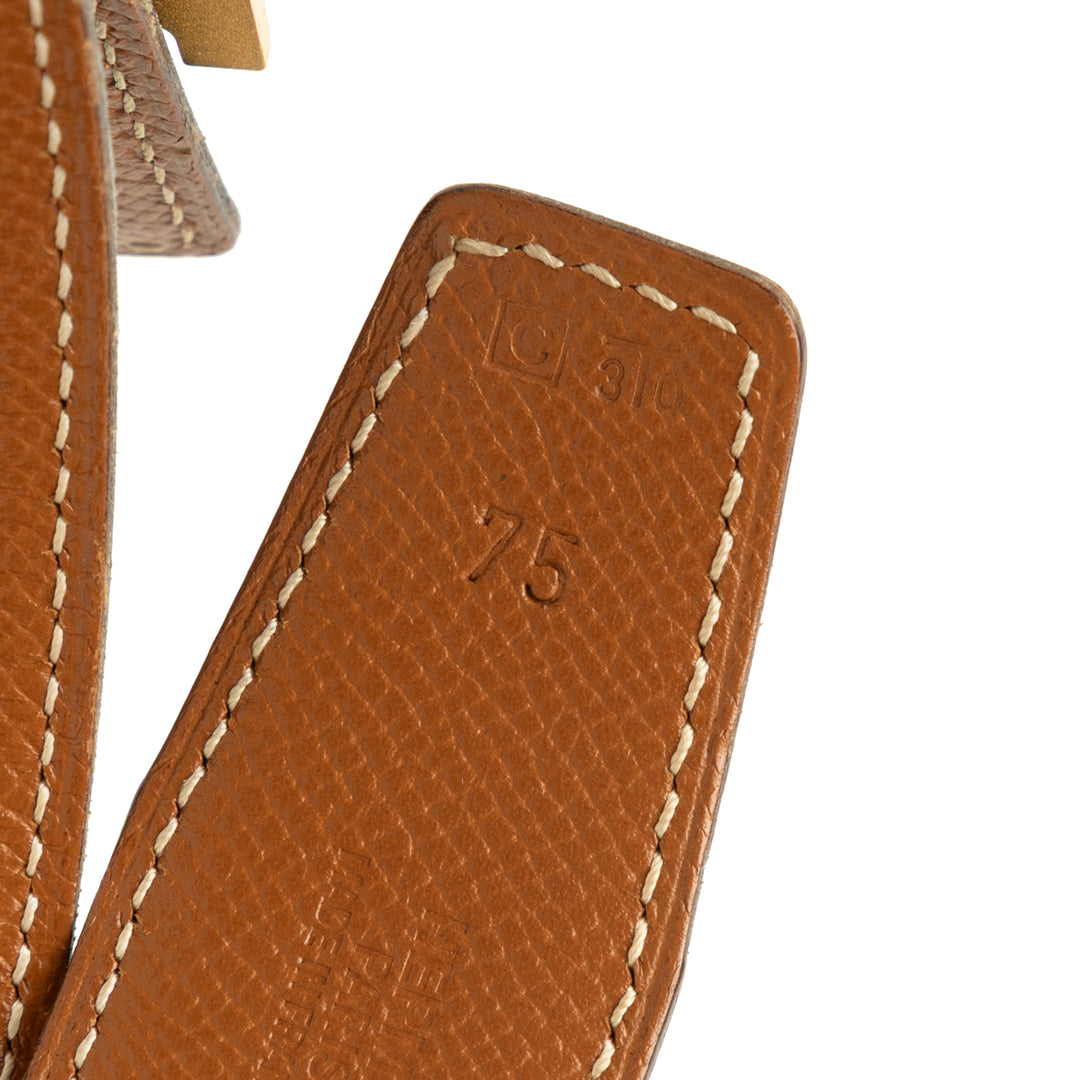 Hermès Ceinture Box Veau et Courchevel Constance H Réversible Box Noir – vue 5 – GABY PARIS