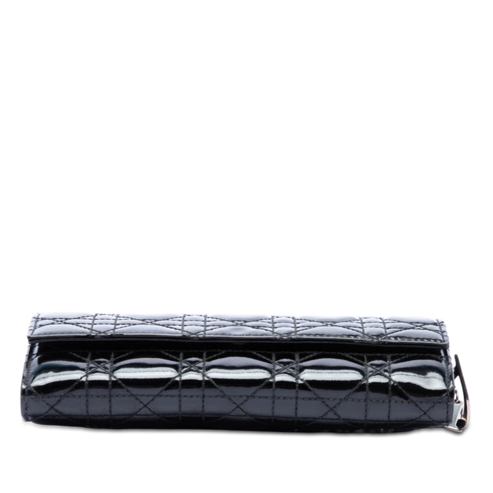 Dior Cuir verni Cannage Lady Dior Wallet on Chain
