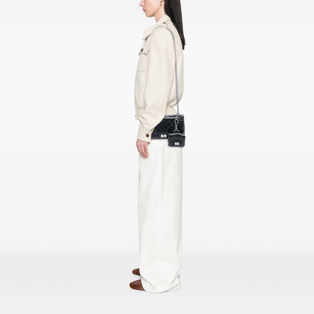 Chanel Matelassé vieilli Cuir de veau Reissue 2.55 Double rabat 225 with Mini Pochette