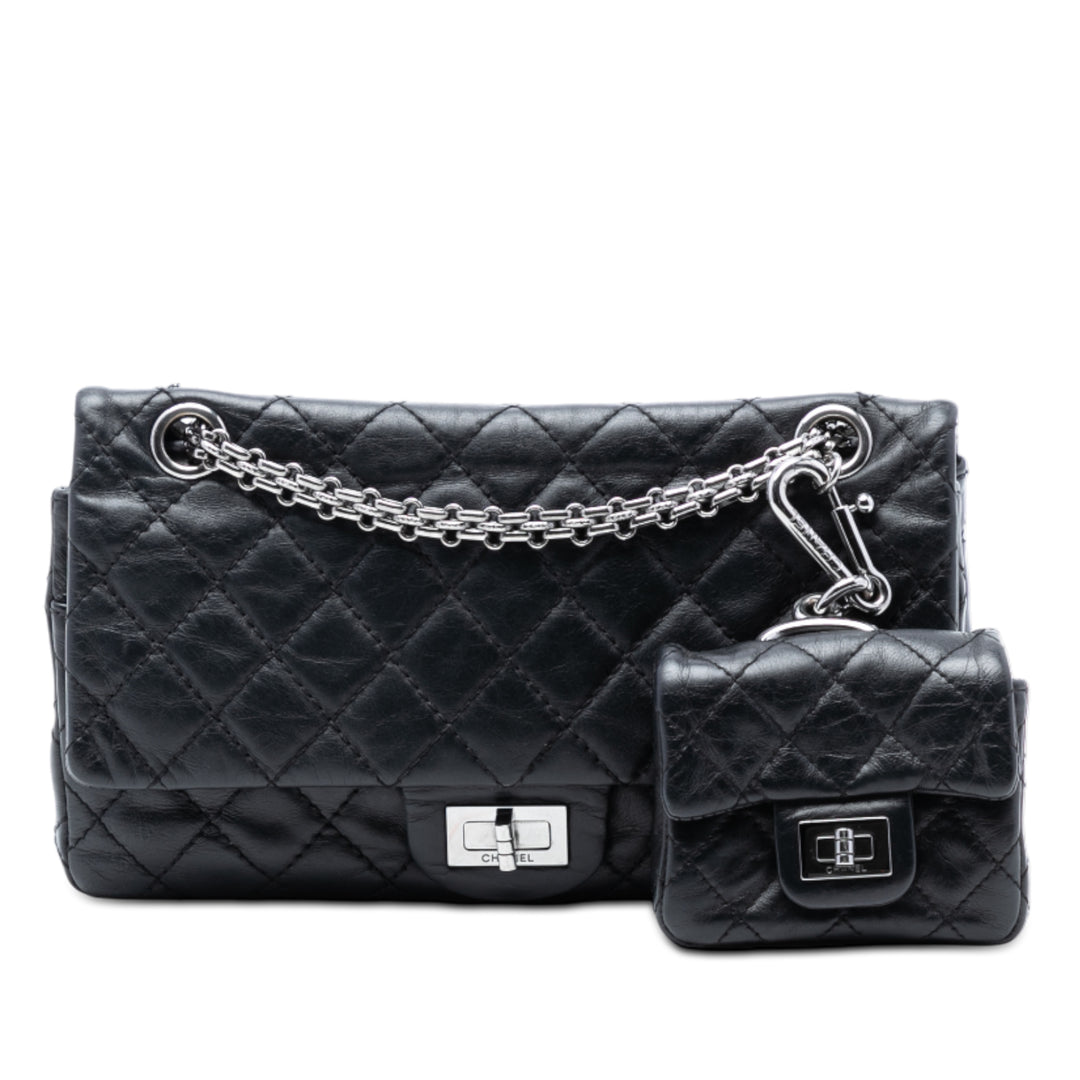 Chanel Matelassé vieilli Cuir de veau Reissue 2.55 Double rabat 225 with Mini Pochette