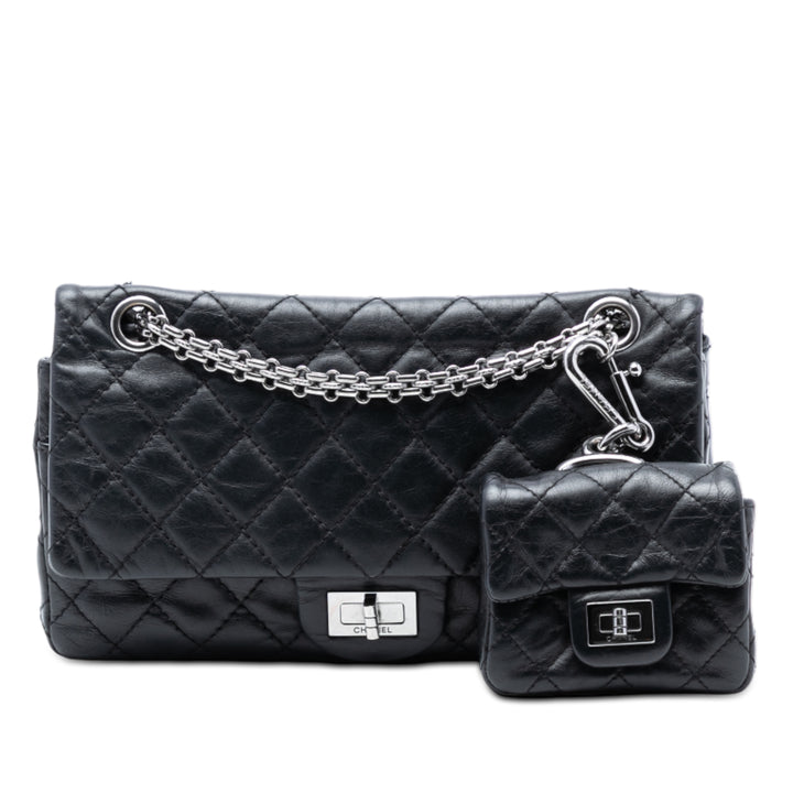 Chanel Matelassé vieilli Cuir de veau Reissue 2.55 Double rabat 225 with Mini Pochette