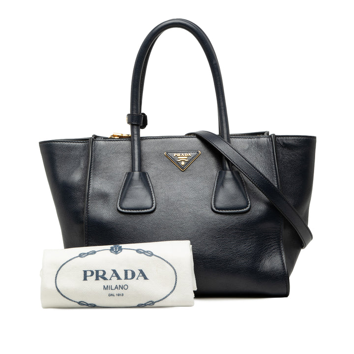 Prada Glace Veau Twin Pocket Double Handle Sac