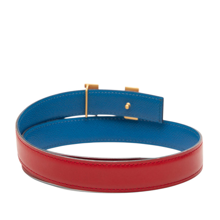 Hermès Ceinture Box Veau et Courchevel Constance H Réversible Box Bleu – vue 3 – GABY PARIS
