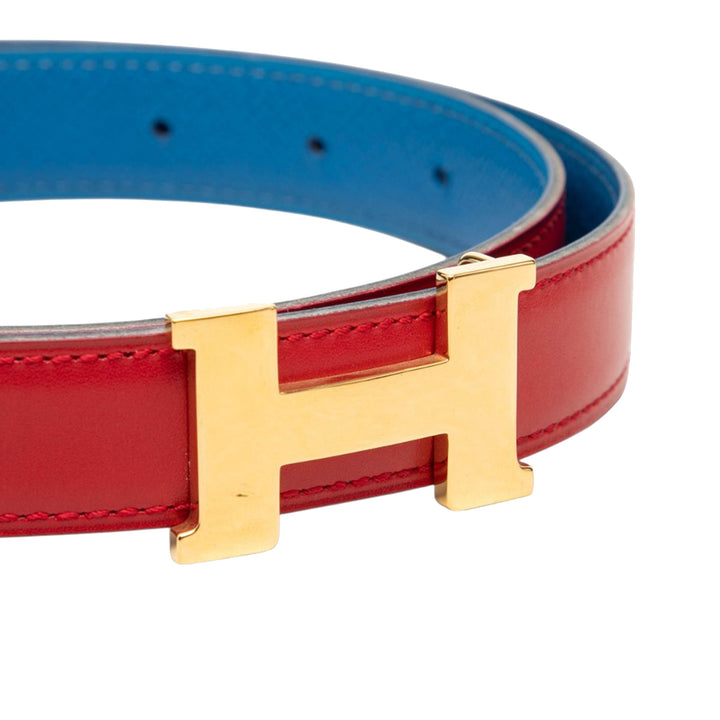 Hermès Ceinture Box Veau et Courchevel Constance H Réversible Box Bleu – vue 4 – GABY PARIS
