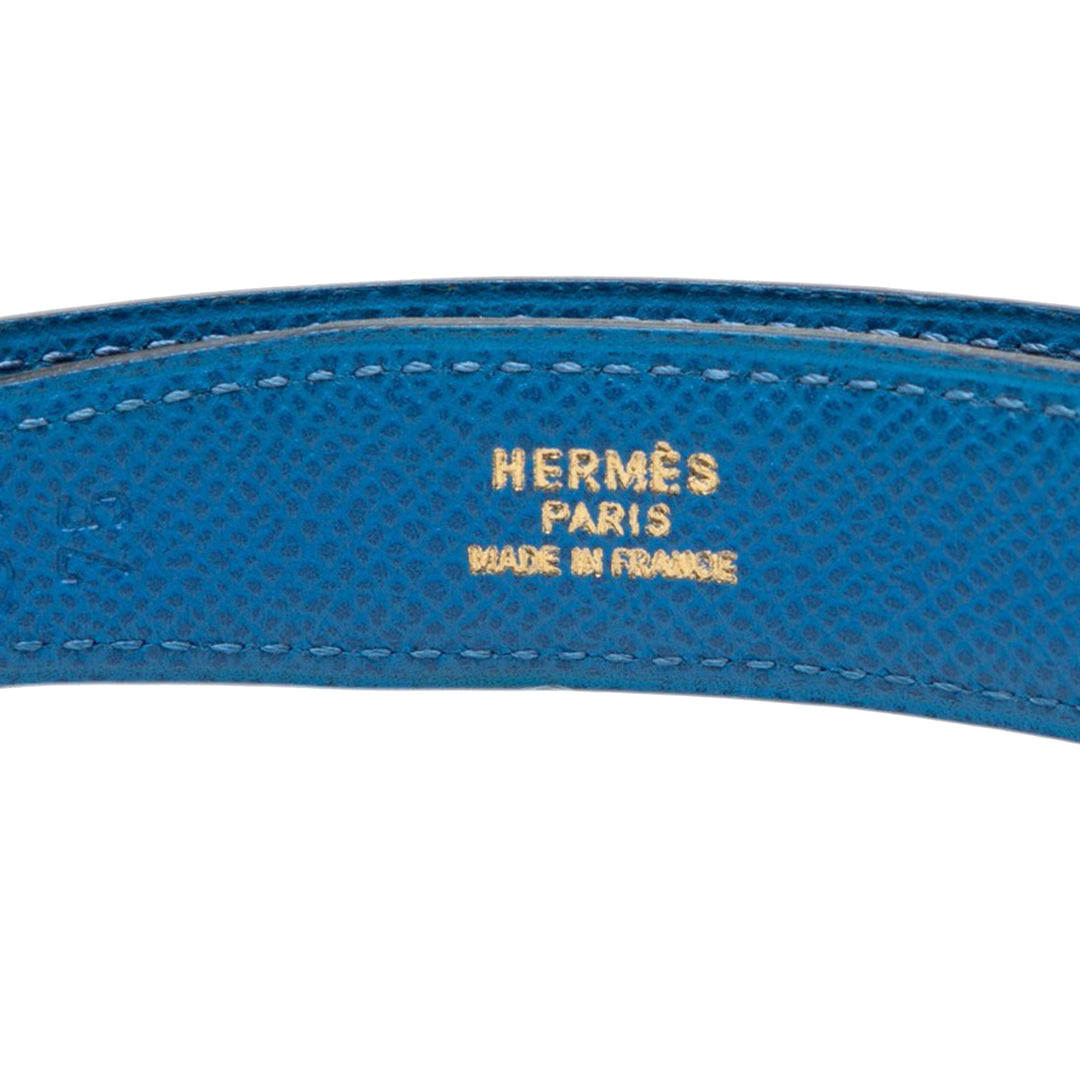 Hermès Ceinture Box Veau et Courchevel Constance H Réversible Box Bleu – vue 5 – GABY PARIS