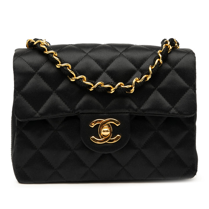 Chanel Mini Square Classic Satin Simple rabat