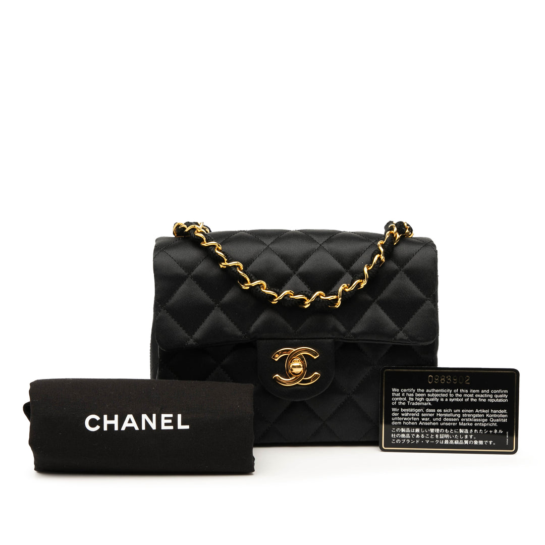 Chanel Mini Square Classic Satin Simple rabat