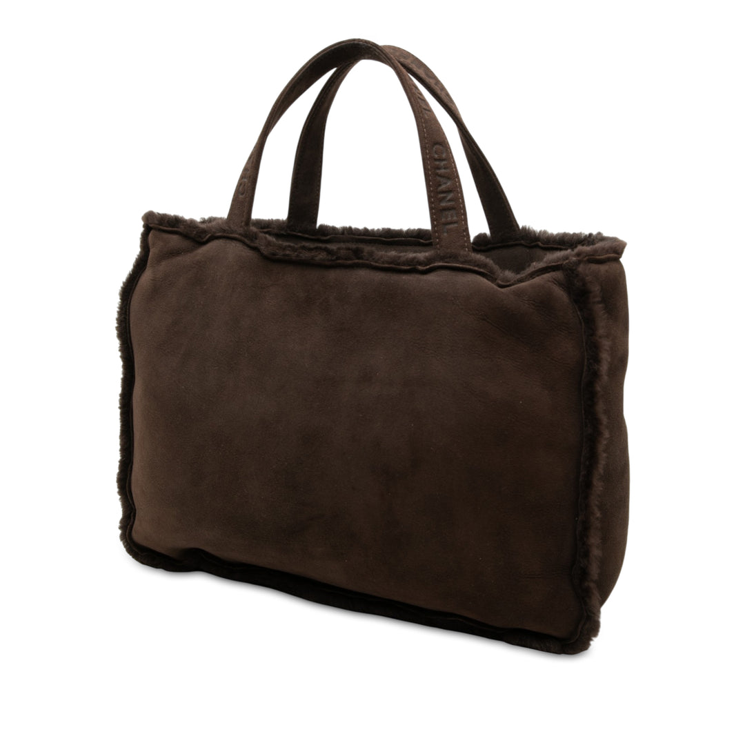 Shearling Cabas Marron