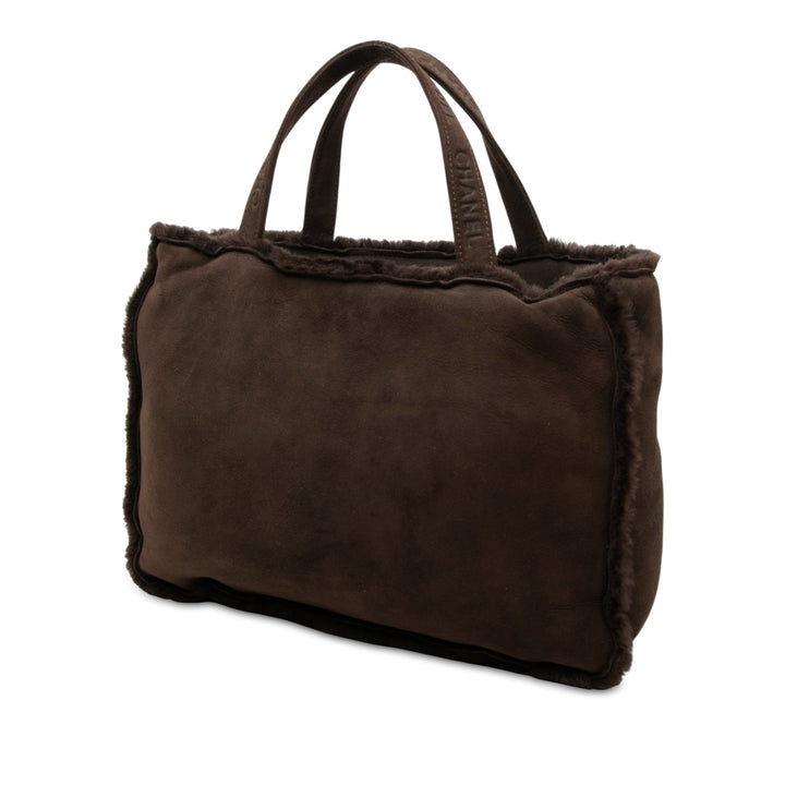 Shearling Cabas Marron