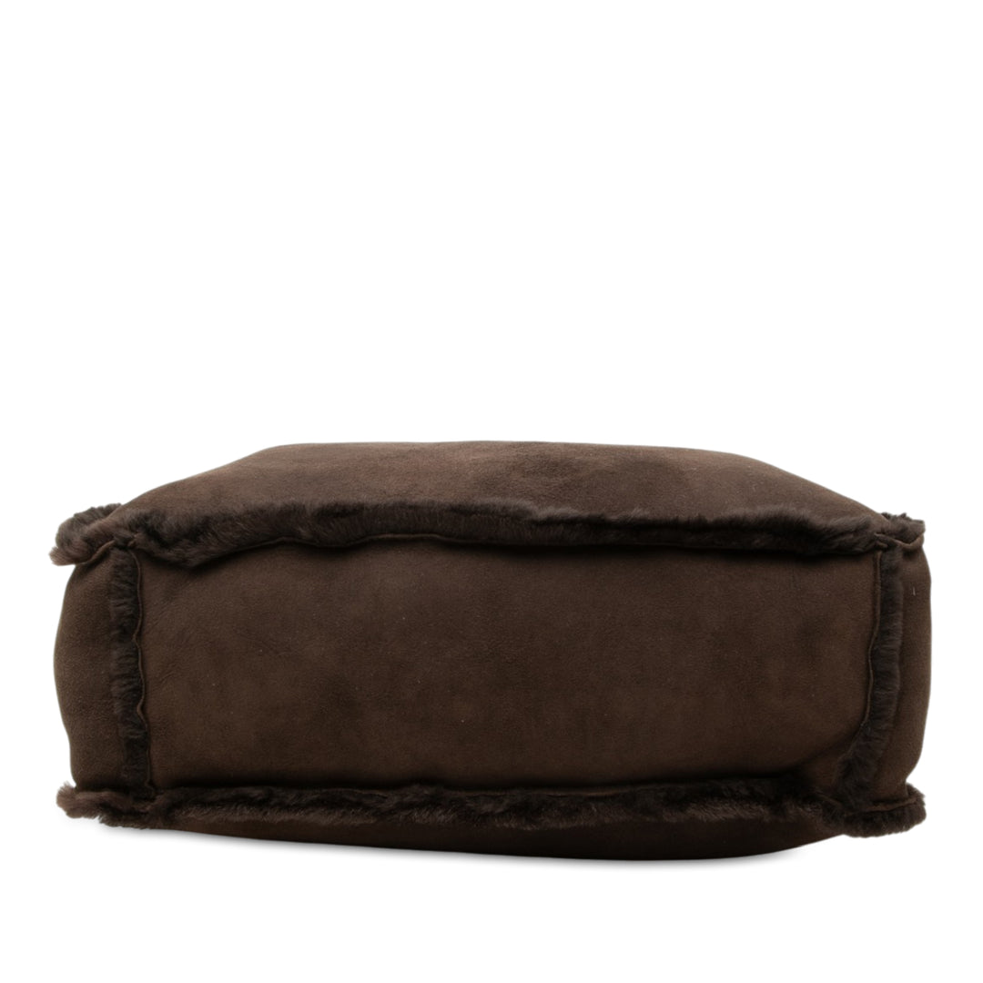 Shearling Cabas Marron