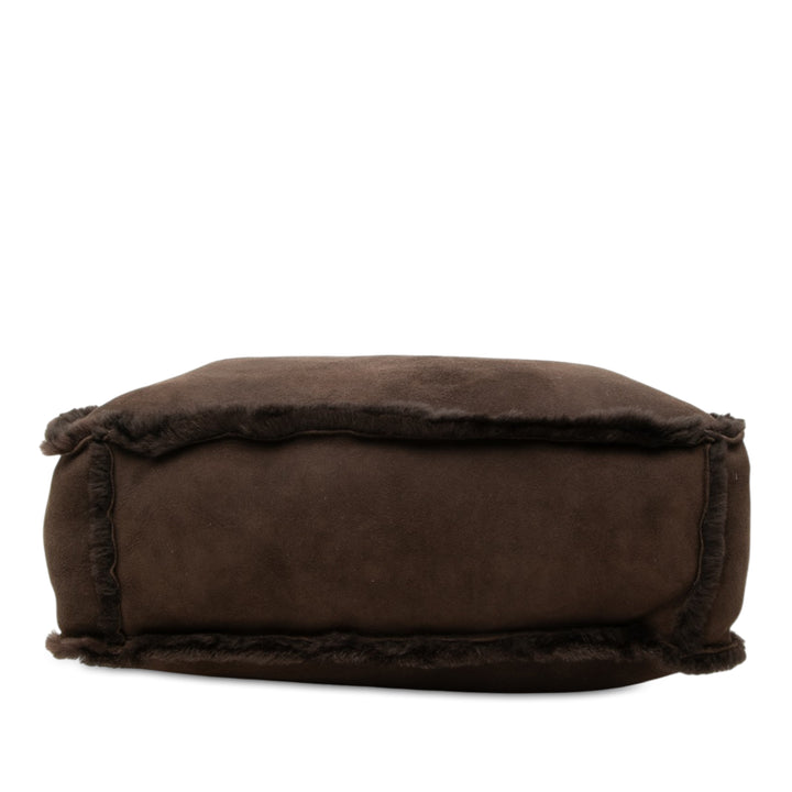 Shearling Cabas Marron