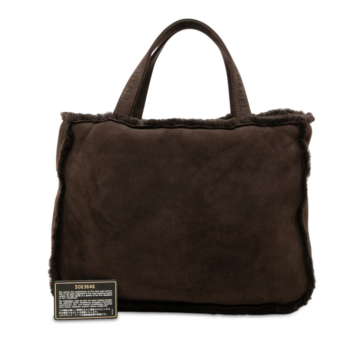 Shearling Cabas Marron
