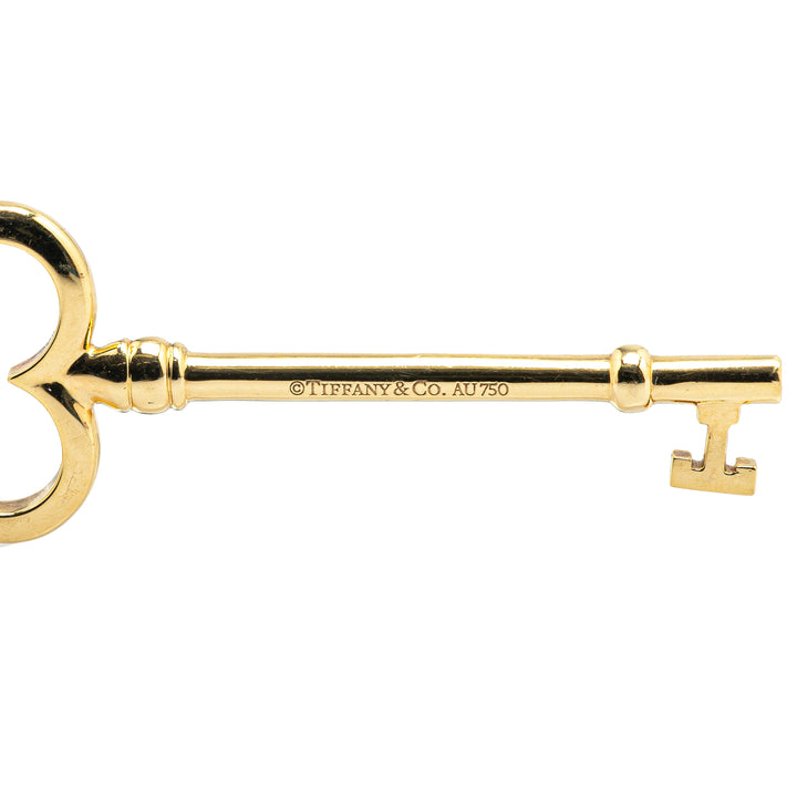18K Yellow Gold Trefoil Open Key Pendant Necklace Gold - Gaby Paris
