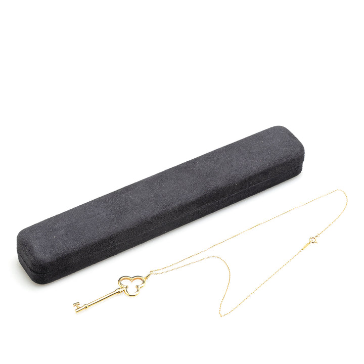 18K Yellow Gold Trefoil Open Key Pendant Necklace Gold - Gaby Paris