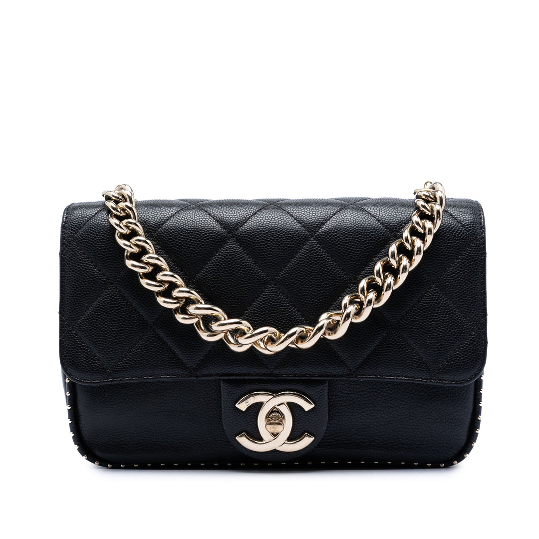 Chanel Small CC Matelassé Caviar clouté Simple rabat